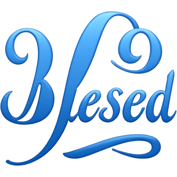 blue word "blessed" emoji