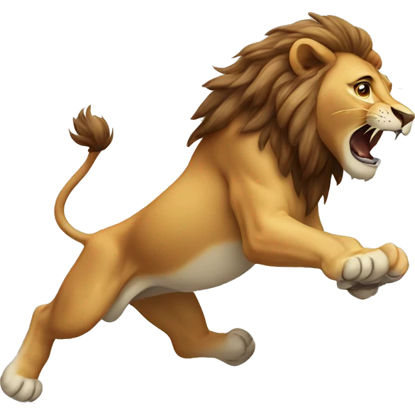 A lion jumping emoji
