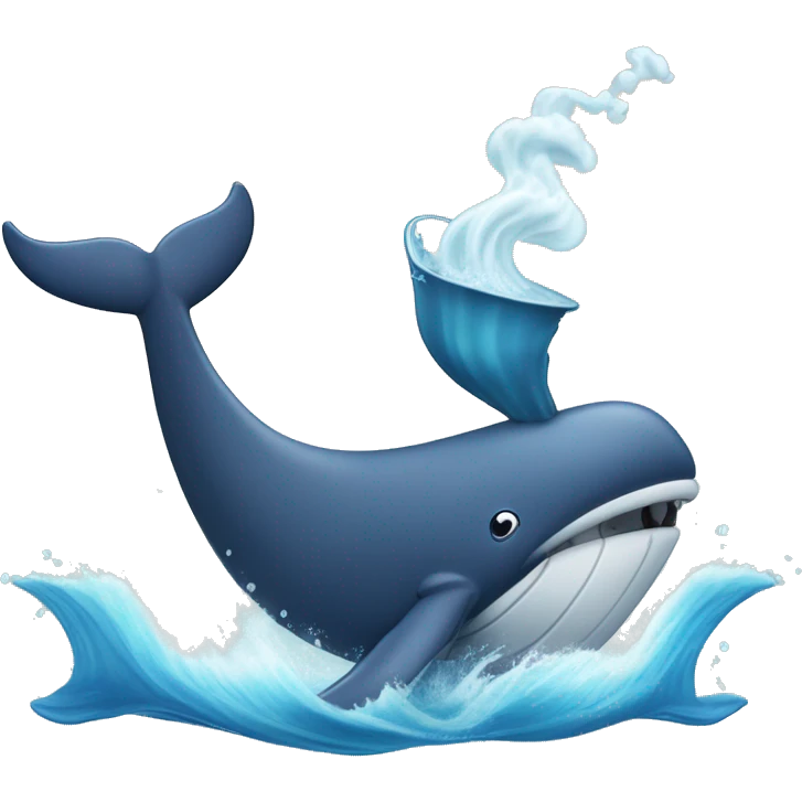 Whale breaching water with a siren above to symbolize “whale alert” emoji