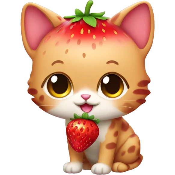 Cute Strawberry cat  emoji