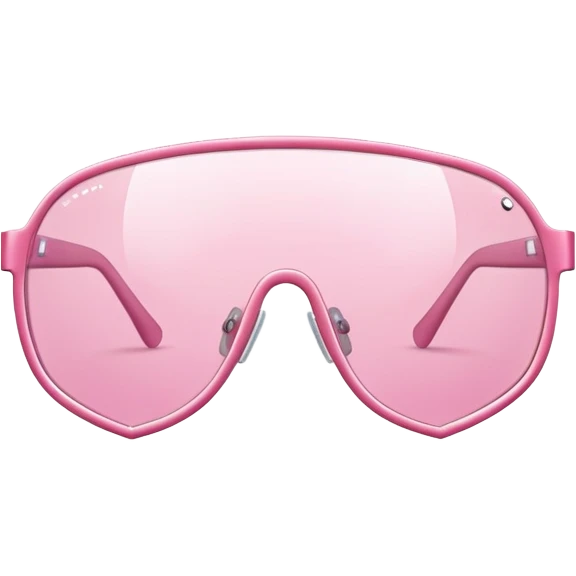 thick pink shield glasses, robust Y2K style, substantial frameless design emoji
