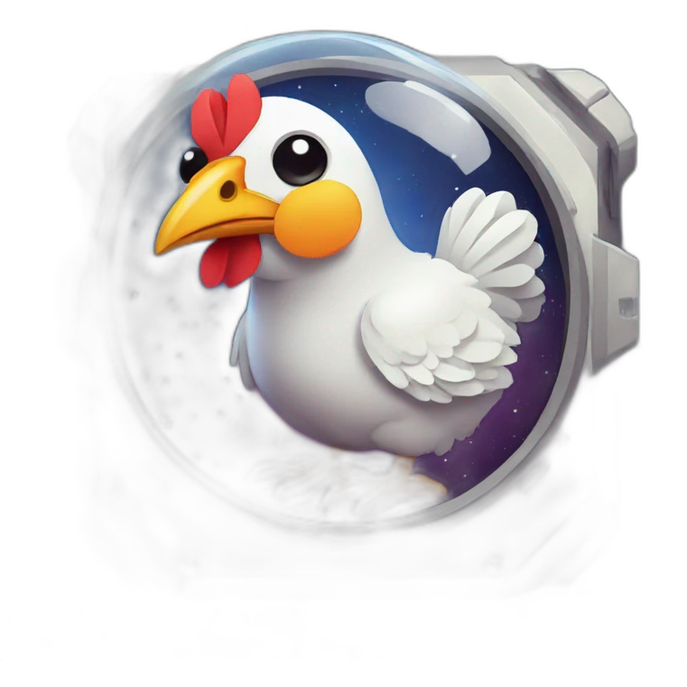 pixel-art chicken astronaut emoji