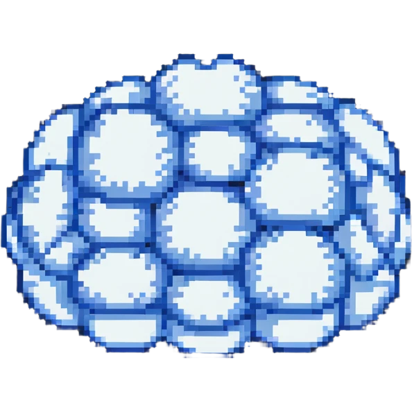 pixel art style cloud, small and puffy, classic 8-bit look emoji