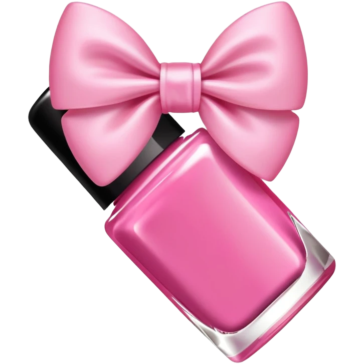 Nail Polish pink bow emoji