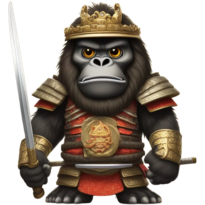 King Kong wearing a samurai suit emoji