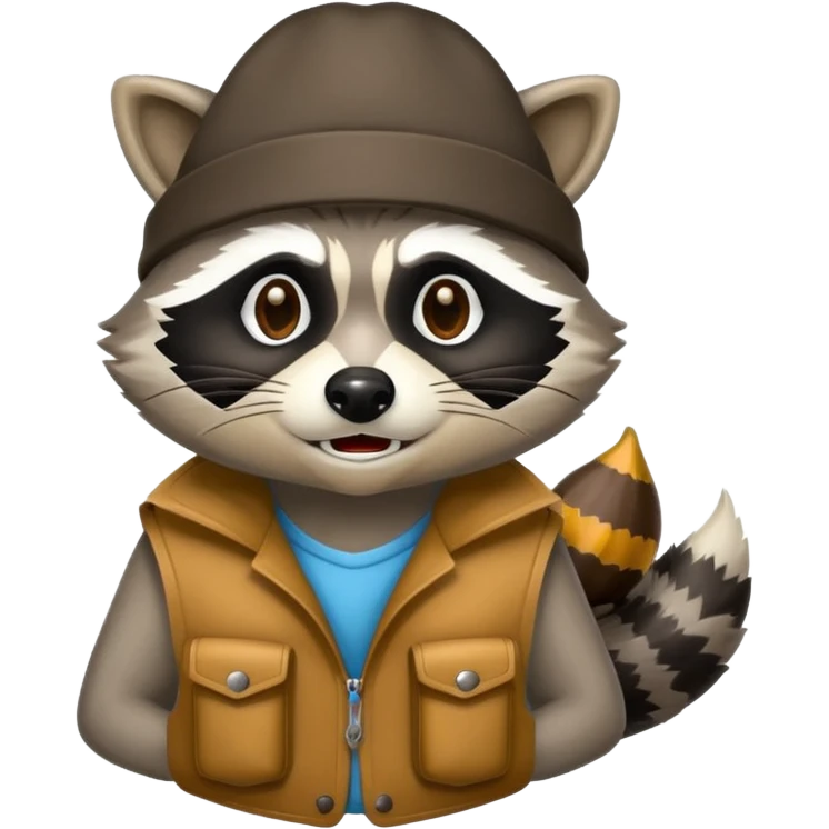 Aggressive Raccoon bandit with Bernie hat emoji