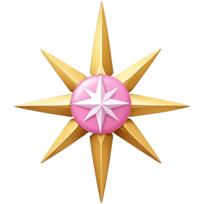 North Star gold and white pink emoji