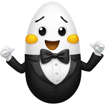 Dancing egg in tuxedo on the dance floor emoji
