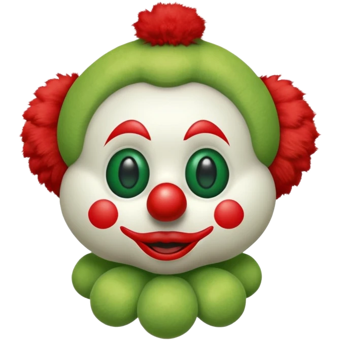 green plush toy clown small emoji