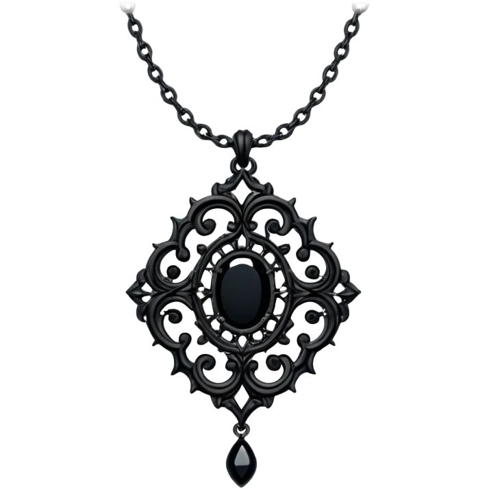A black tiny gothic necklace emoji