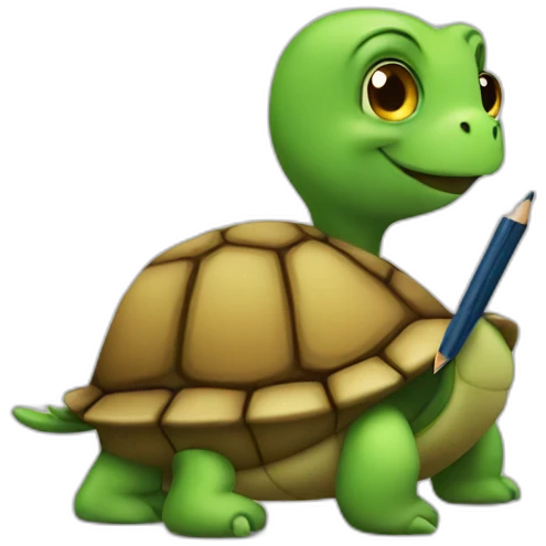turtle writing emoji