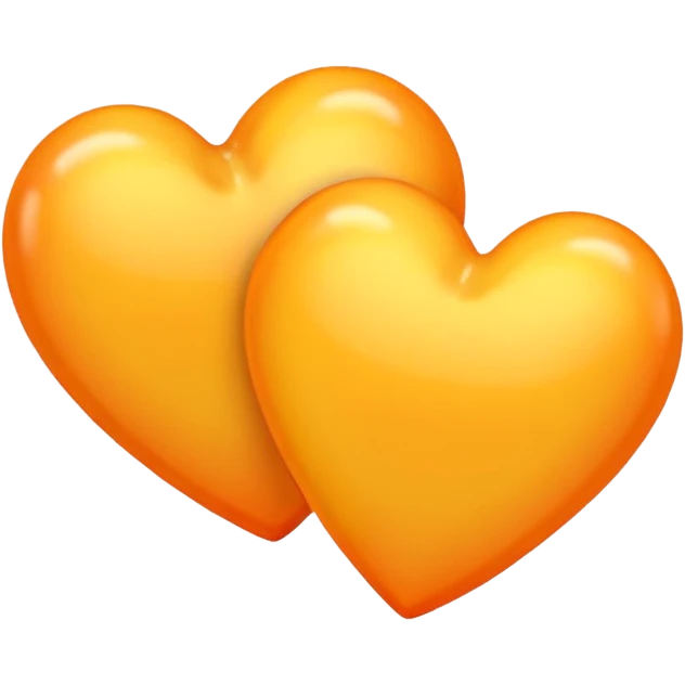 two hearts orange and yellow pastel emoji