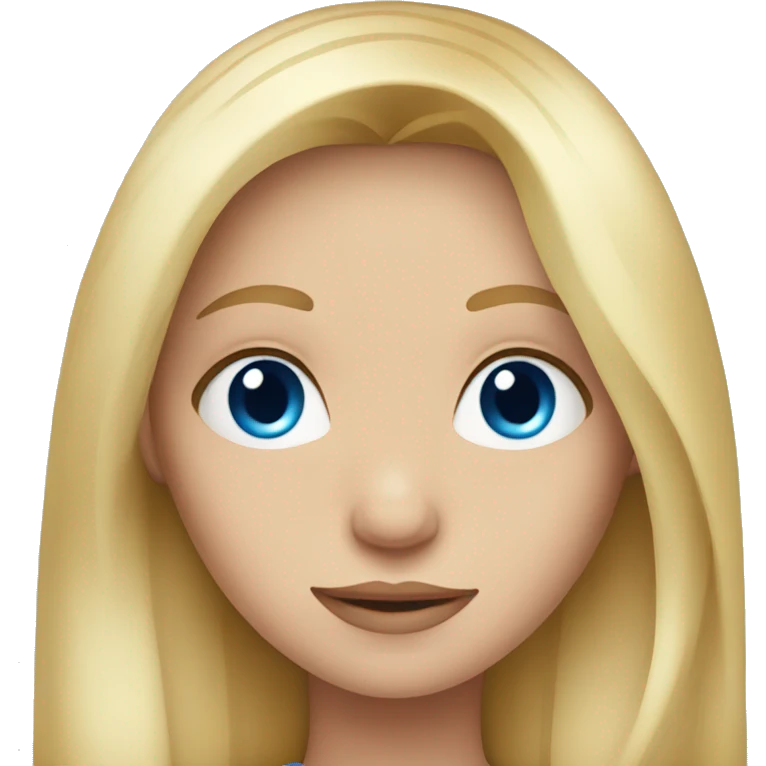 Blonde girl with blue eyes and long hair emoji