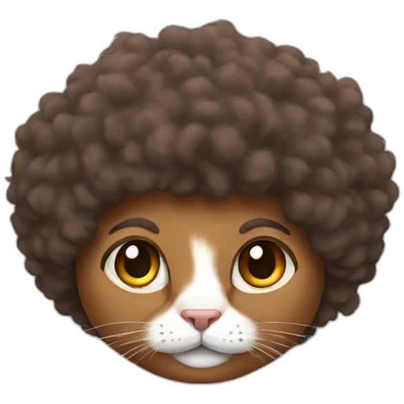cat with afro hair emoji