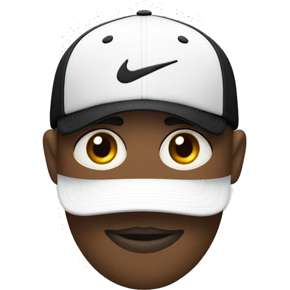 Una gorra nike en una persona blanca con sueter negro emoji