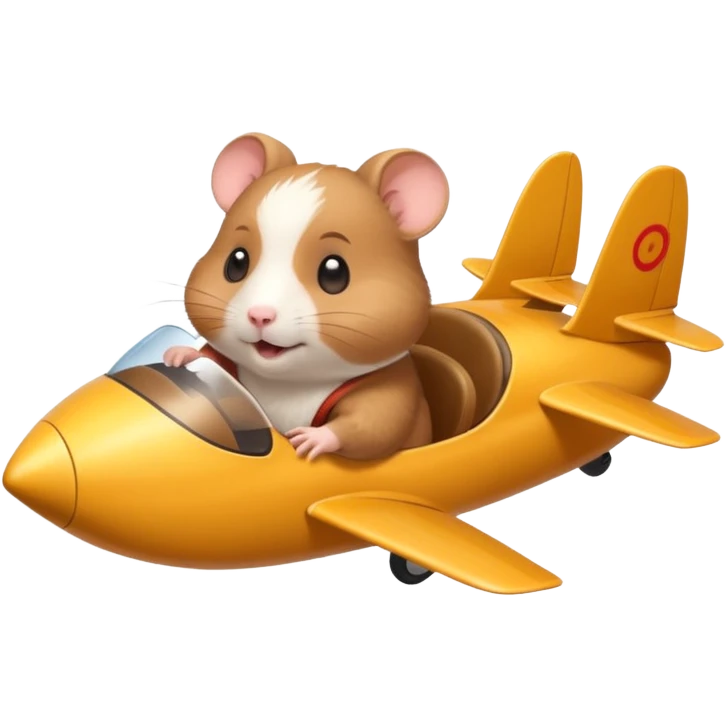 hamster driving flying glider emoji