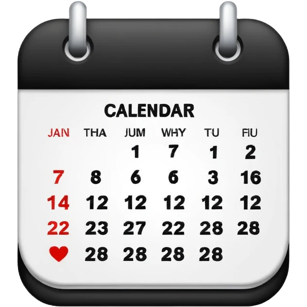 black and white calendar emoji emoji