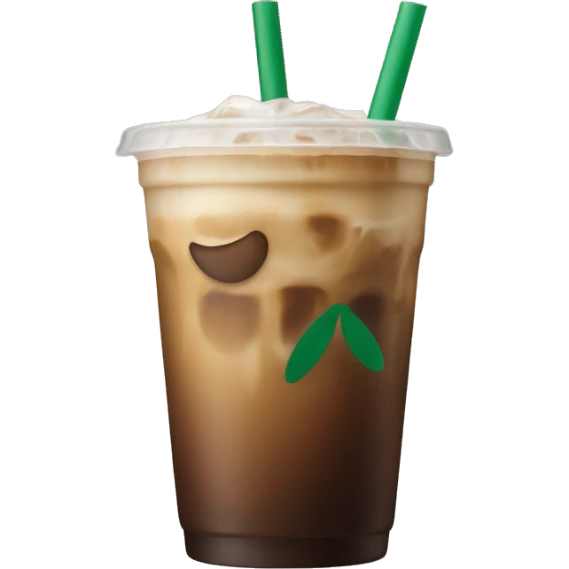 Starbuck ice coffee with ice cubes emoji