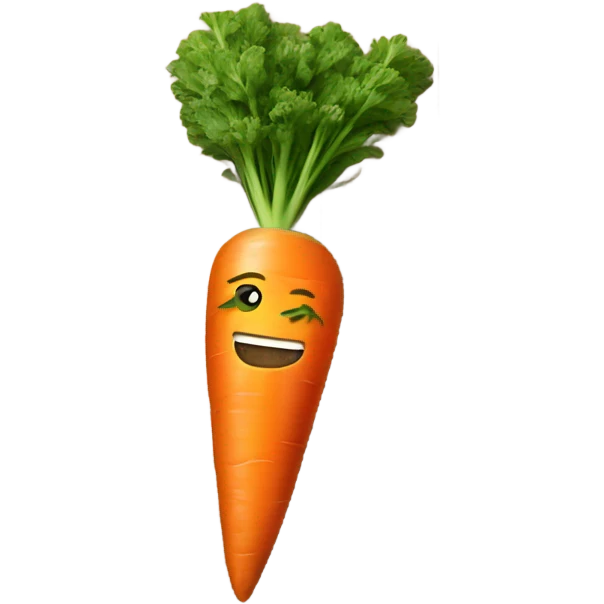 A carrot on a wooden table emoji