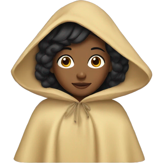 Black hair girl with poncho emoji