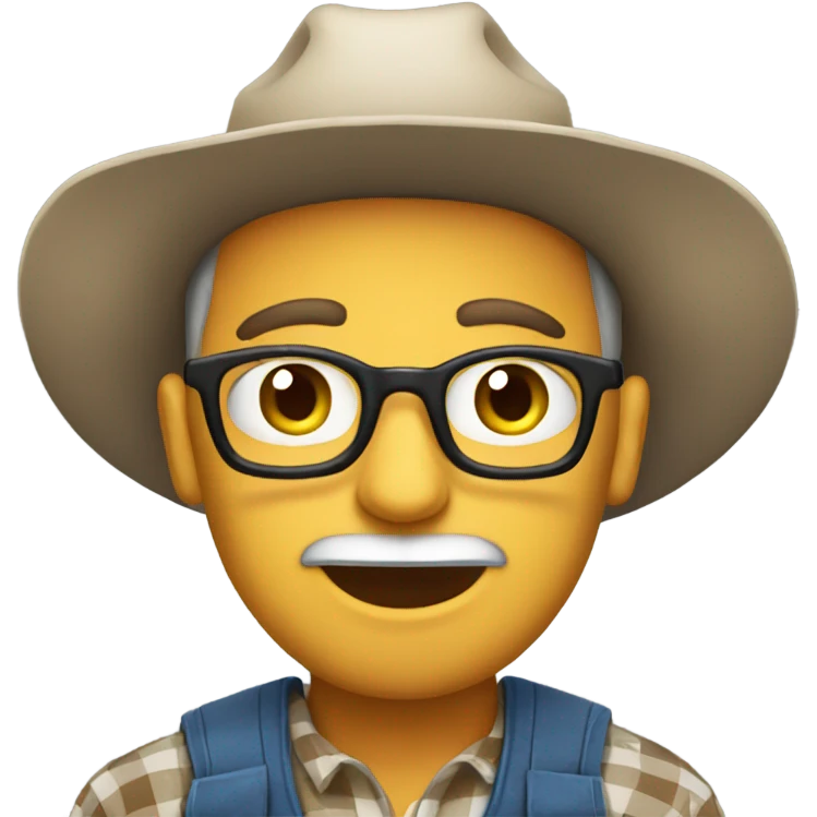 Cross eyed farmer emoji