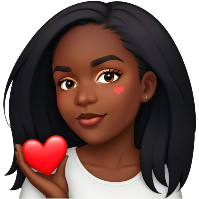 Girly she is Lovely and heart around her emoji