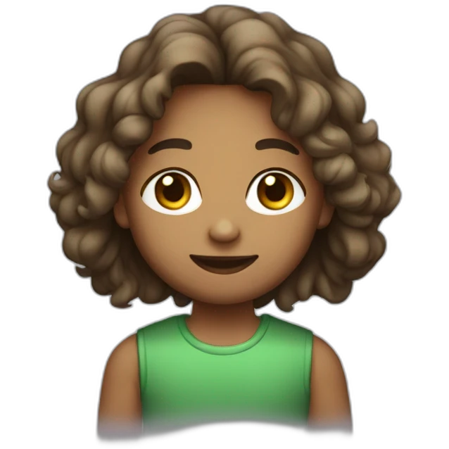 Ombre con pelo marrón con camiseta verde yorando emoji