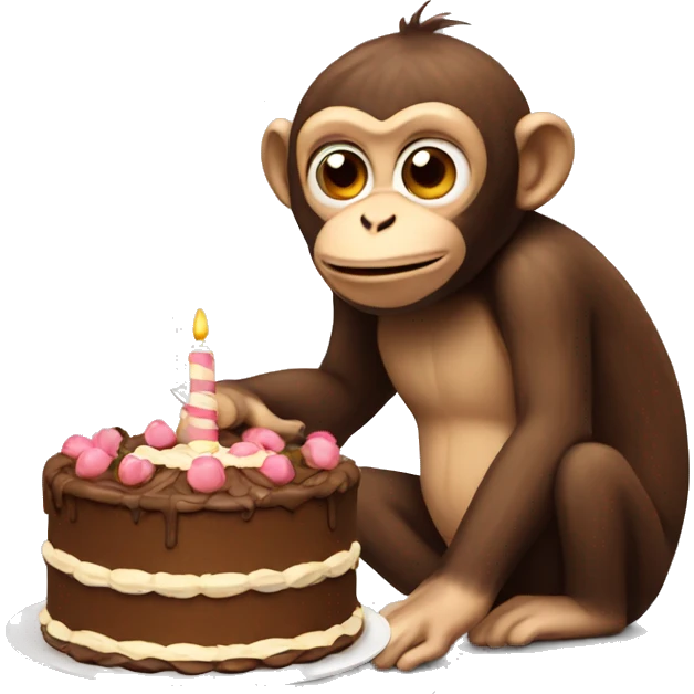 monkey with cake emoji