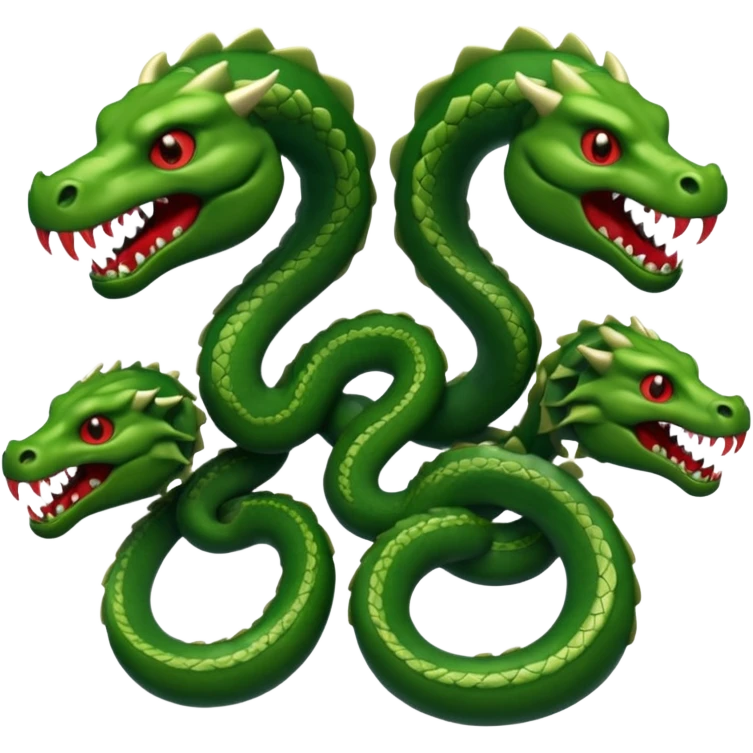 Create a single emoji of a Hydra in full body, shown at a slight side angle in a natural, characteristic pose. stylized like an emoji, but clearly recognizable.  emoji
