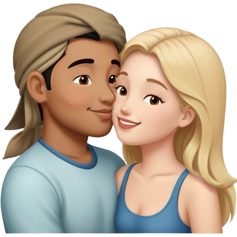  Népales men kiss white girl emoji