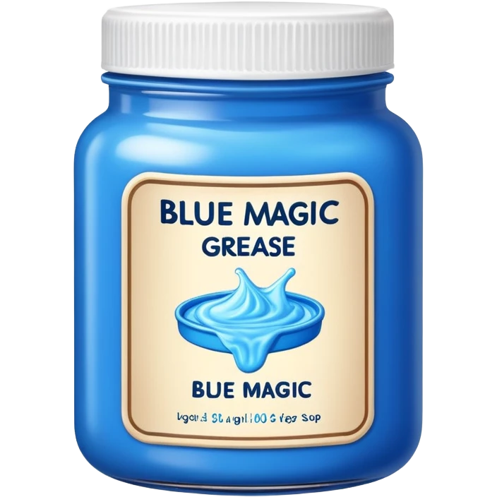 Blue jar words “Blue magic” on the label hair grease  emoji