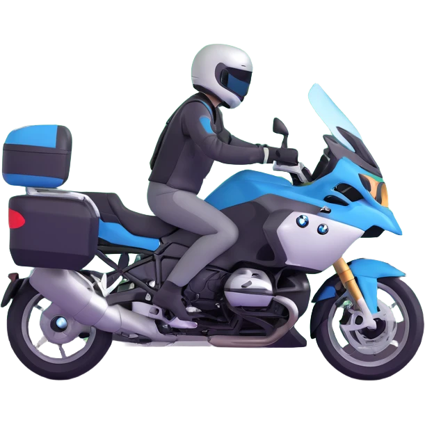 BMW RT1200 touring motorcycle with rider on scenic mountain road emoji
