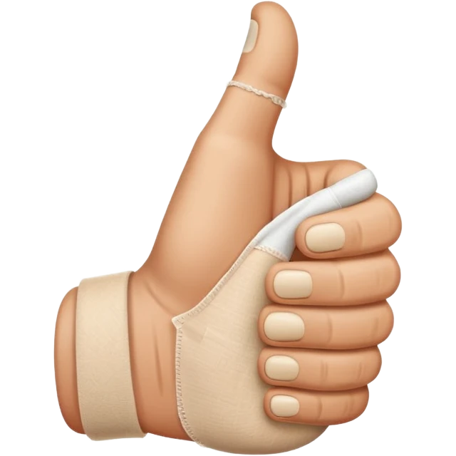 Thumb up in a bandaid emoji