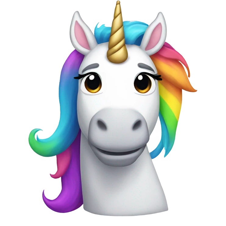 Cartoon pride unicorn emoji
