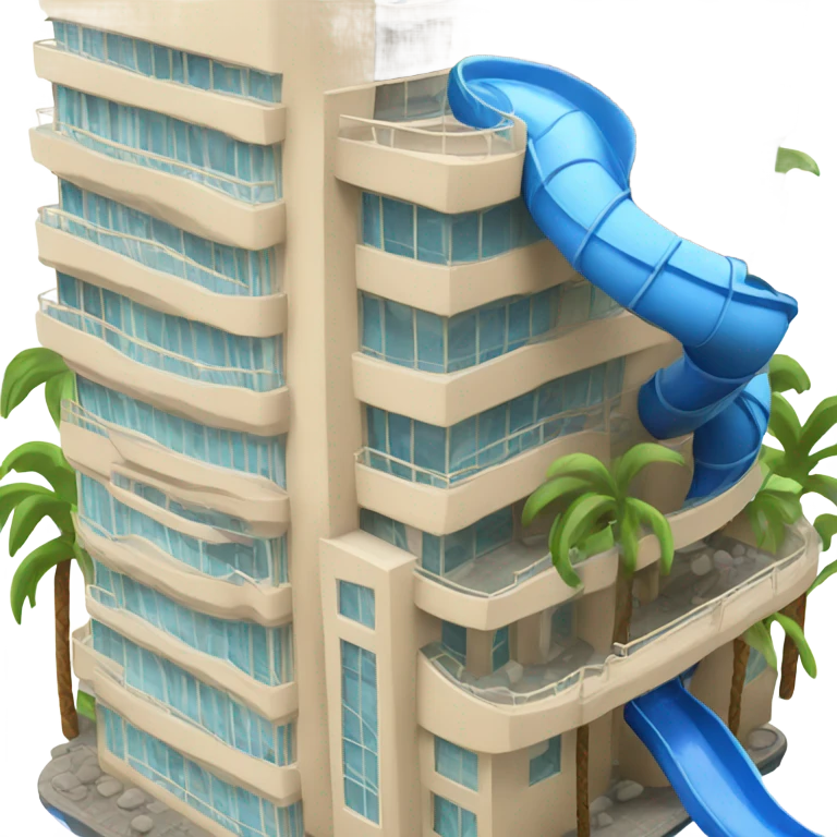 Hotel with a water slide through the roof emoji