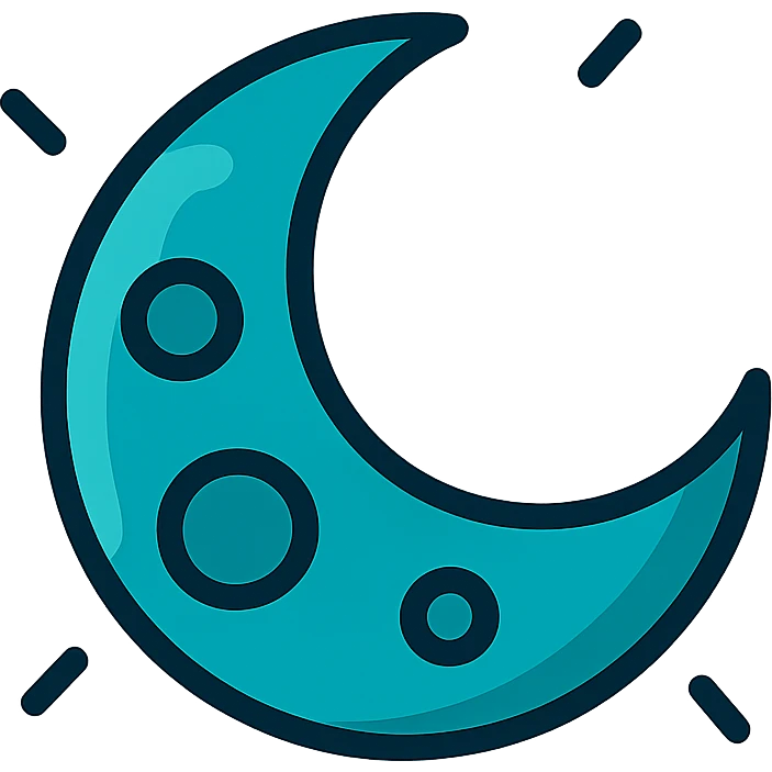 clean design dark cyan moon with subtle glow emoji