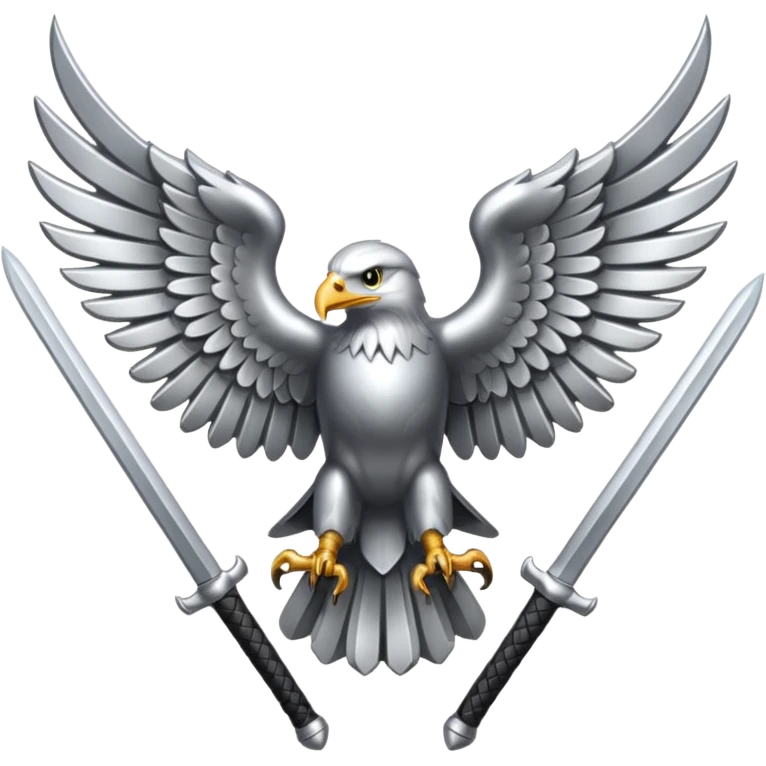 Silver eagle with crossed sabers emoji