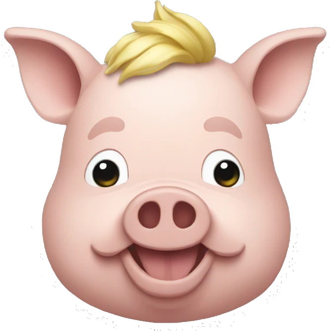 Macron sur un cochon emoji