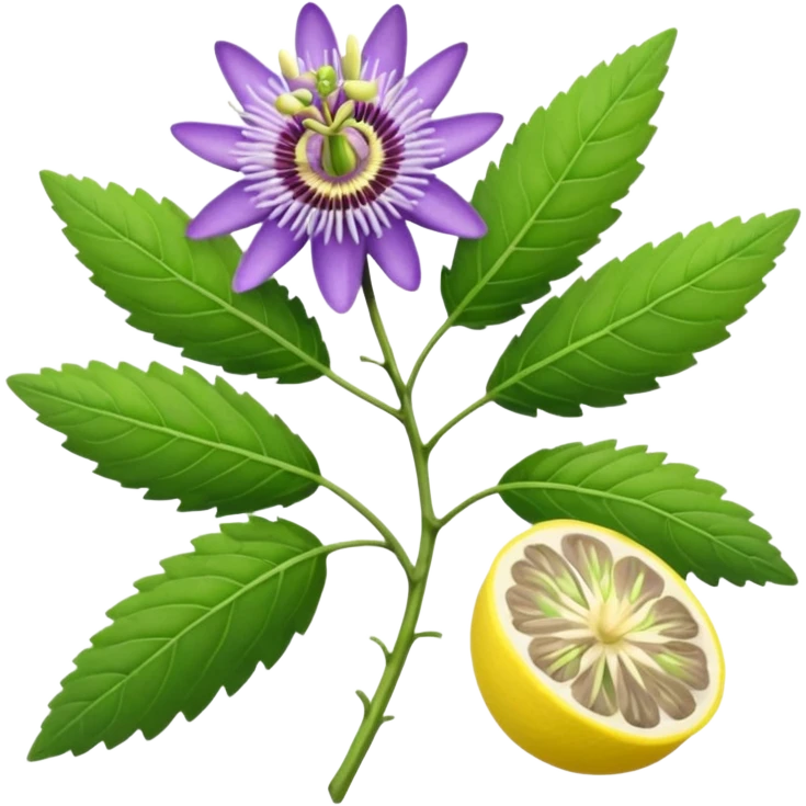 lavender, passion flower, ashwagandha roots, lemon balm emoji