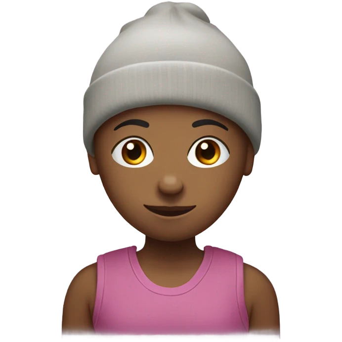 Yoga student with a beanie emoji