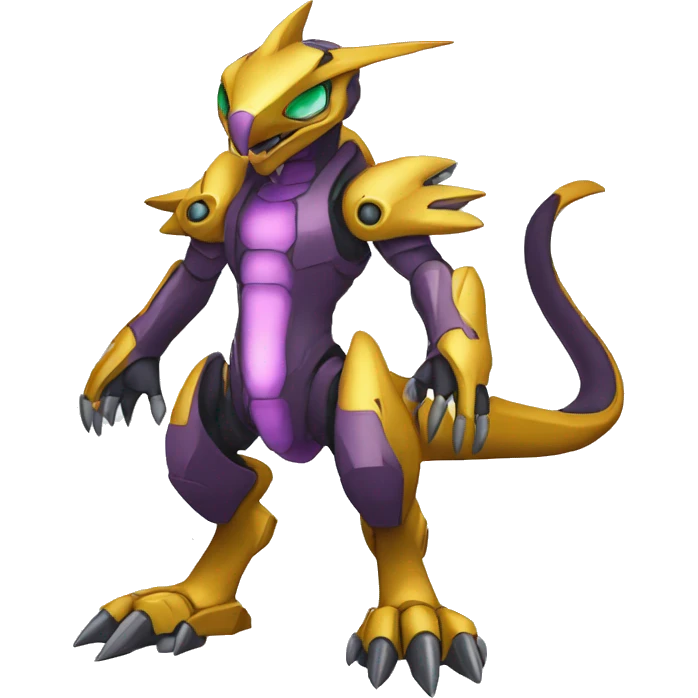  Cool Edgy Godly Futuristic Digimon-Fakemon-Genesect-Raptor-Reptile full body emoji