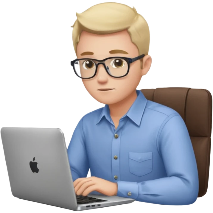 aktien experte er sitz am laptop und verdient durchs traden geld emoji