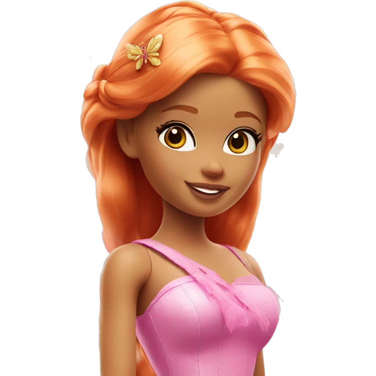 Attractive Barbie ginger fairy emoji
