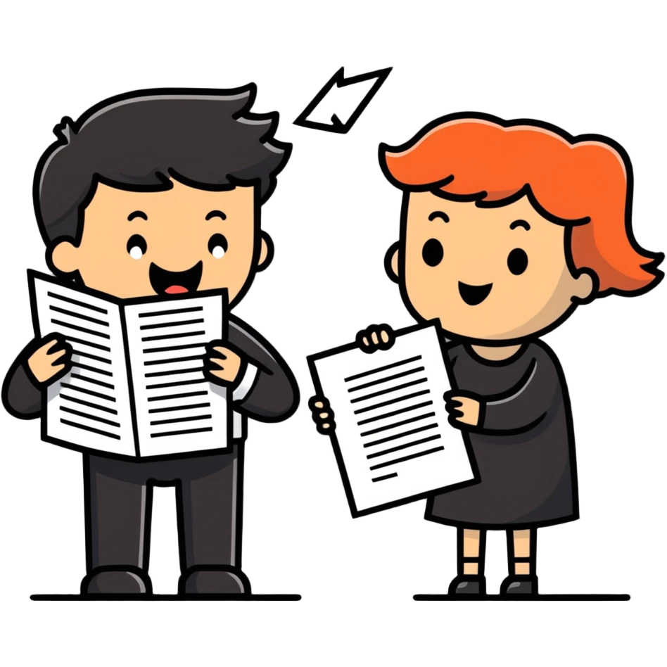 illustration of [man celebrating the singing of (divorce papers)] next to [crying woman] art influence two subjects emoji