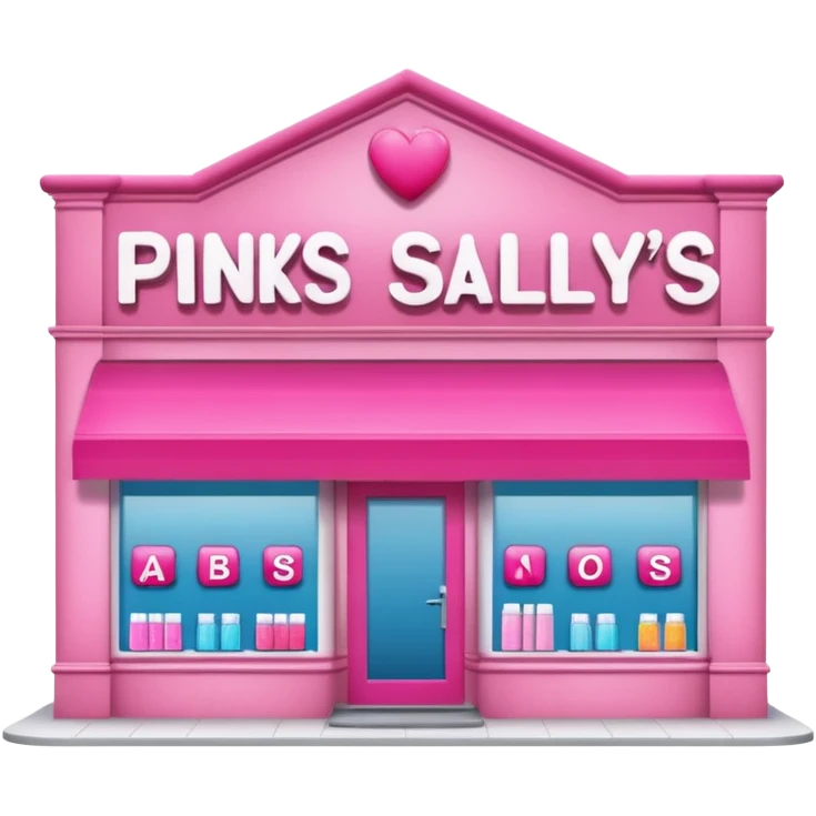 pink sallys beauty store in big letters emoji