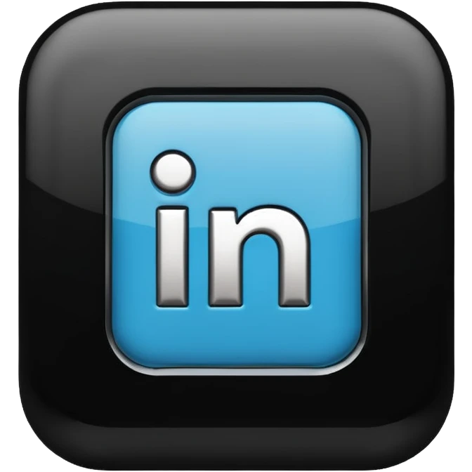 black 3d linkedin logo (the real Linkedin logo must be used) emoji