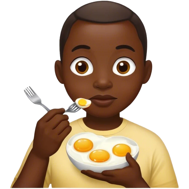 Ghanaian eating eggs emoji