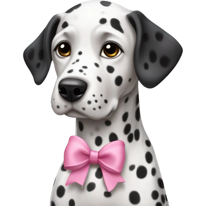 Dalmatian with a pink bow emoji