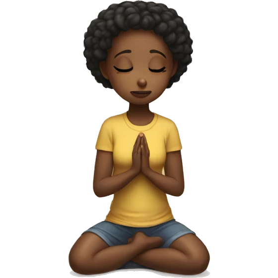 Girl on her knees prays emoji