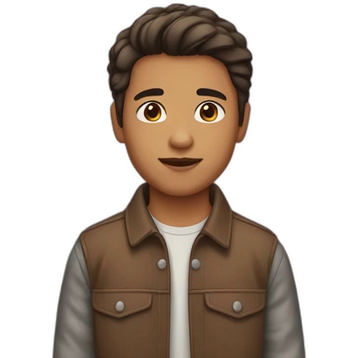 boy brown chin length hair emoji